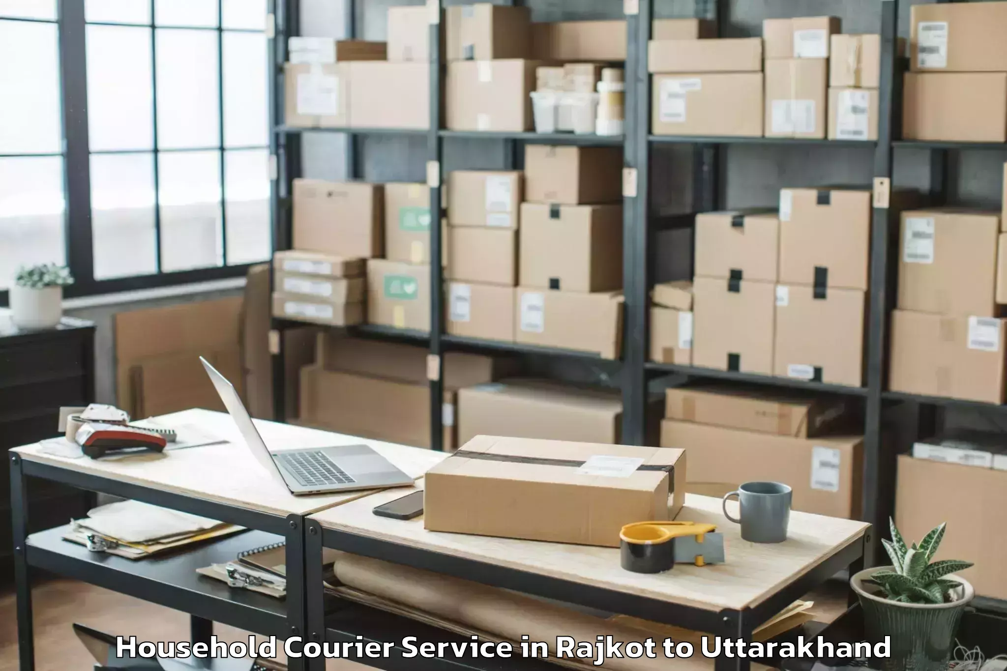 Top Rajkot to Karnaprayag Household Courier Available